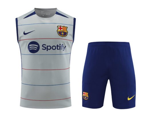 Conjunto tirantes FC Barcelona gris rayas