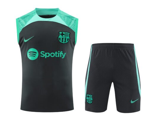 Conjunto tirantes FC Barcelona negro y azul claro