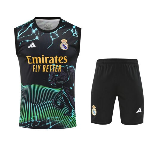 Conjunto tirantes Real Madrid diseño pantera verde