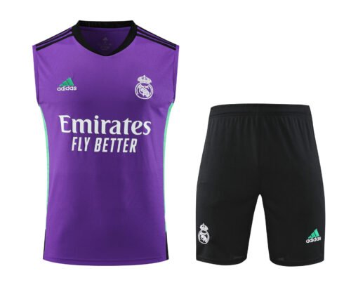 Conjunto tirantes Real Madrid morado y azul