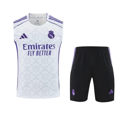Conjunto tirantes Real Madrid blanco y morado