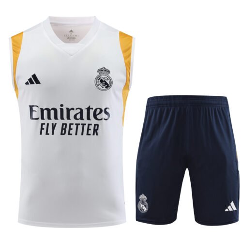 Conjunto tirantes Real Madrid blanco y naranja 3