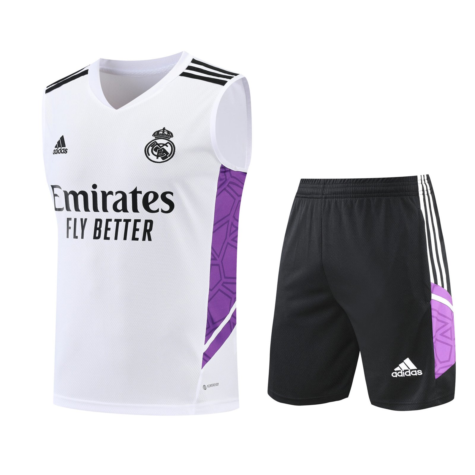 Conjunto tirantes Real Madrid blanco y morado - Imagen 2