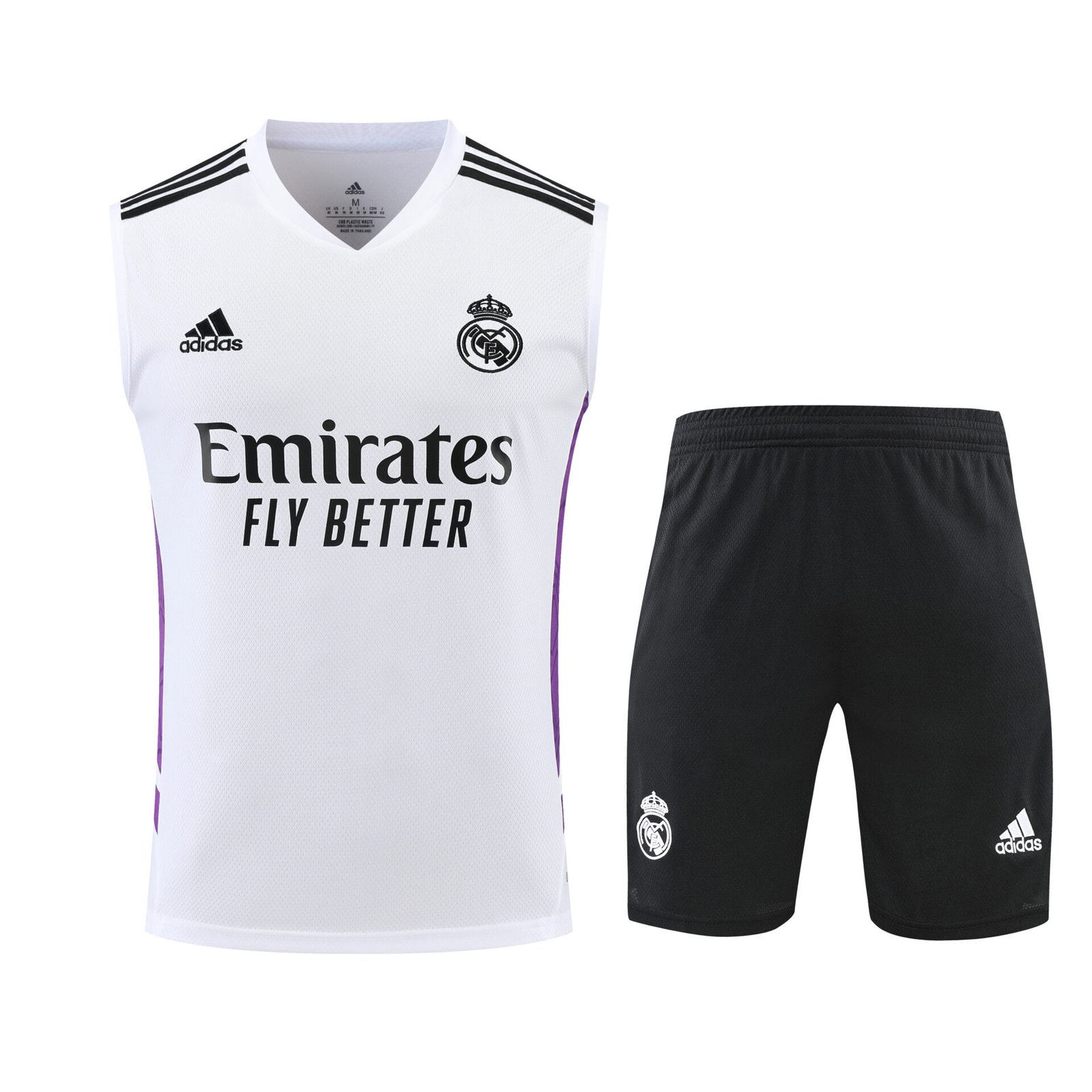 Conjunto tirantes Real Madrid blanco y morado