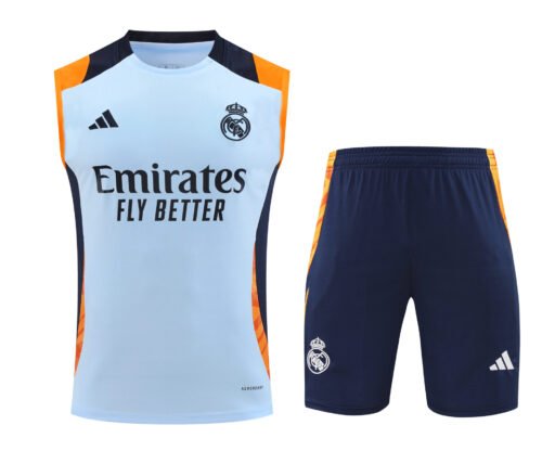 Conjunto tirantes Real Madrid blanco y naranja 2