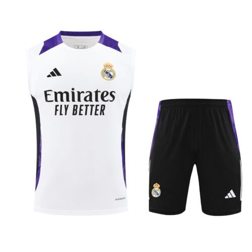 Conjunto tirantes Real Madrid blanco y morado