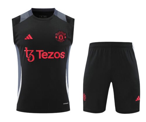 Conjunto tirantes Manchester United negro y gris