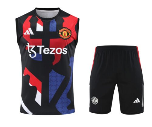 Conjunto tirantes Manchester United azul negro y rojo