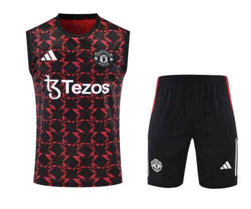 Conjunto tirantes Manchester United negro y rojo