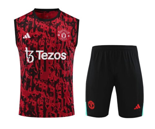 Conjunto tirantes Manchester United rojo y negro