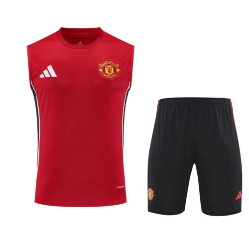 Conjunto tirantes Manchester United rojo y negro