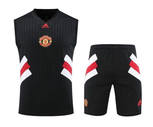 Conjunto tirantes Manchester United negro rayas