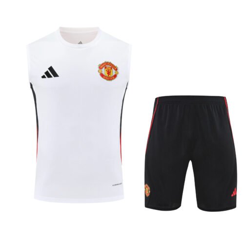 Conjunto tirantes Manchester United blanco negro y rojo