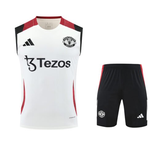 Conjunto tirantes Manchester United blanco y rojo