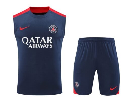 Conjunto tirantes PSG azul oscuro y rojo