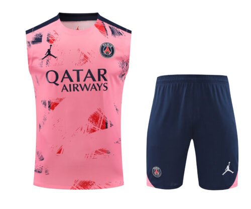 Conjunto tirantes PSG rosa azul y rojo efecto pintura