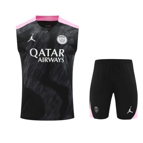 Conjunto tirantes PSG negro y rosa