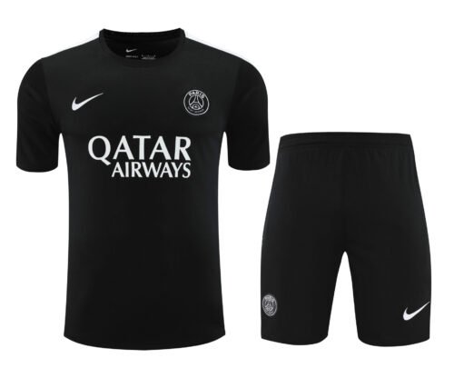 Conjunto de calentamiento PSG negro y blanco