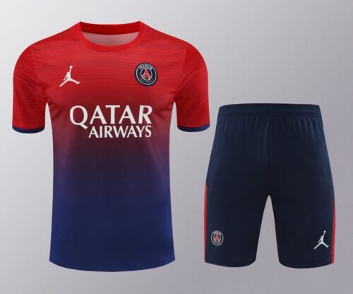 Conjunto de calentamiento PSG rojo y azul difuminado