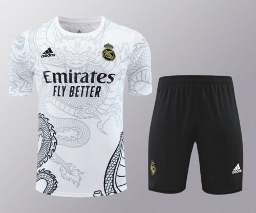 Conjunto de calentamiento Real Madrid dragón blanco